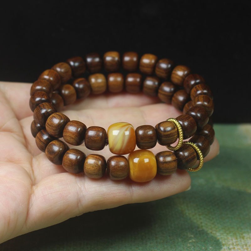 Black Pear Buddhist Bead Bracelet