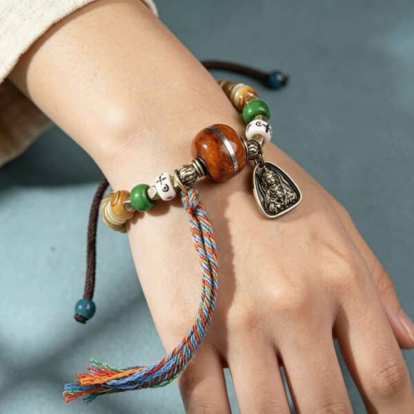 21505b64d91c993860fae793012847ea The Grounding Guardian: Natural Sheep Horn Handstrung Bracelet