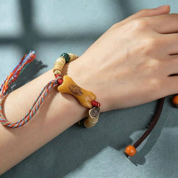 7ab3b063da13d79308a624c0a902f906 The Grounding Guardian: Natural Sheep Horn Handstrung Bracelet