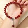 The Smooth Sail: Natural Garnet Good Luck Bracelet