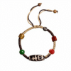 Tibetan Blessing Talisman: Dzi Bead Braided Bracelet