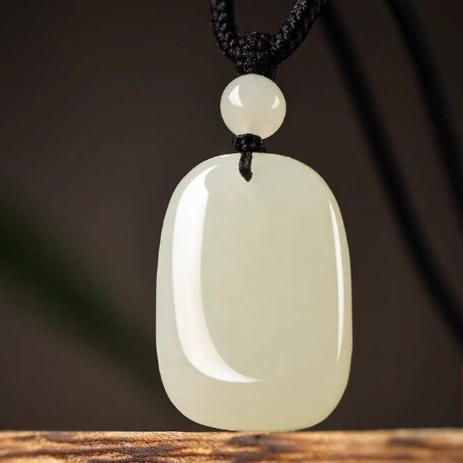 The Harmony Tablet: Natural Nephrite Jade Minimalist Pendant