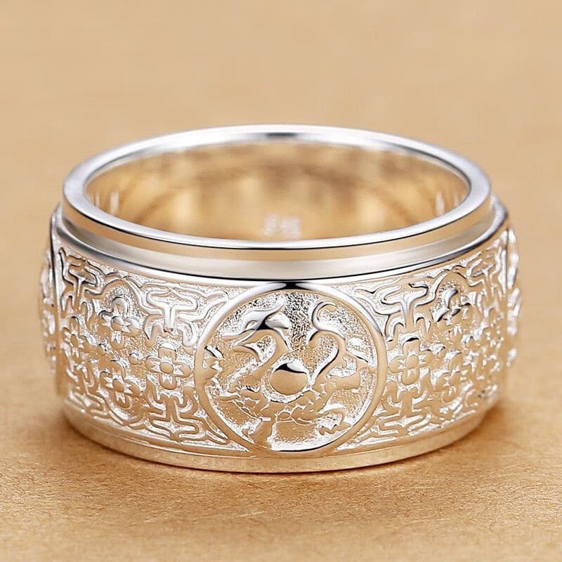 The Guardians’ Circle: Four Mythical Creatures Spinner Ring