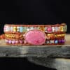 sku-1-古原色 Heartwarming Amulet: Natural Red Jadeite Wrapped Bracelet