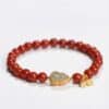 sku-10mm Natural Agate Hetian Jade Fortune Gourd Bracelet