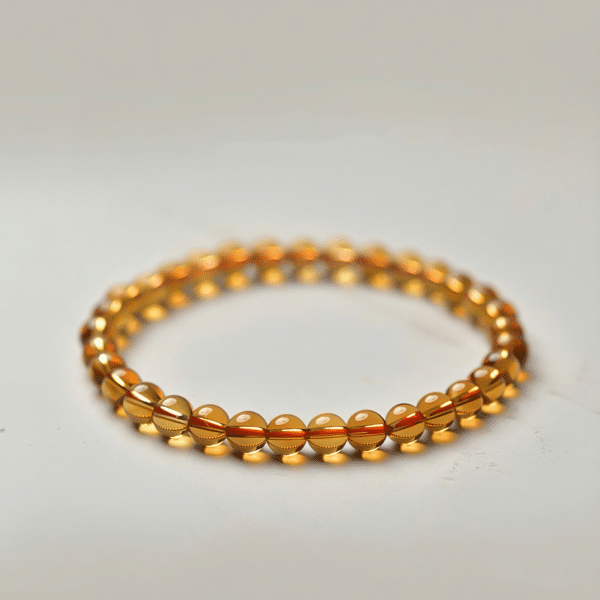 sku-6mm Natural Citrine Single Strand Bracelet