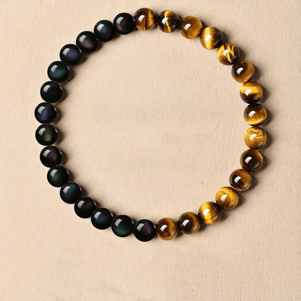 sku6mm Rainbow Obsidian & Tiger's Eye Energy Bracelet