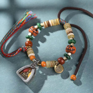 The Grounding Guardian: Natural Sheep Horn Handstrung Bracelet