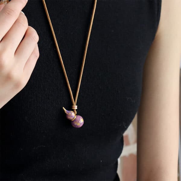 主图-3 Purple Fortune Gourd: Handcrafted Protective Pendant