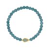 The Fortune Gourd: Blue Water Jade Beaded Bracelet Lucky Gourd Charm