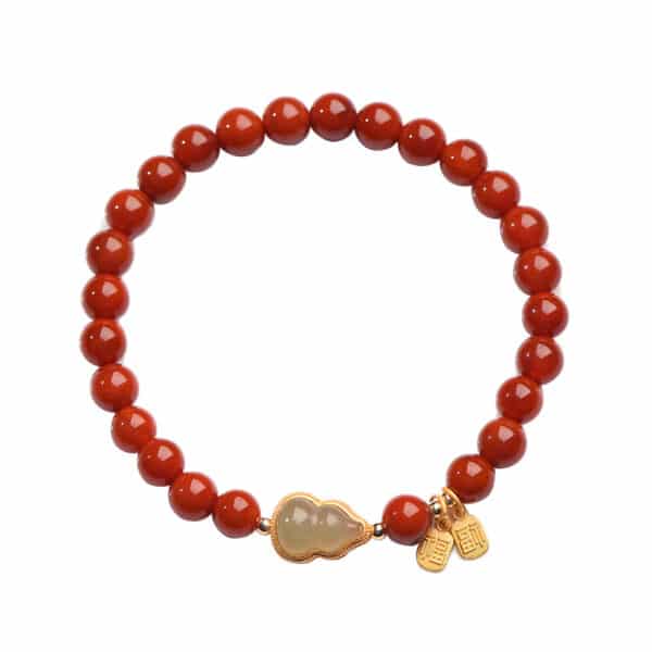 主图-5 Natural Agate Hetian Jade Fortune Gourd Bracelet