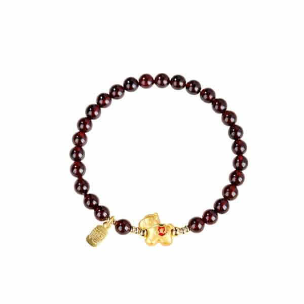 Natural Garnet Lucky Horse Fortune Bracelet