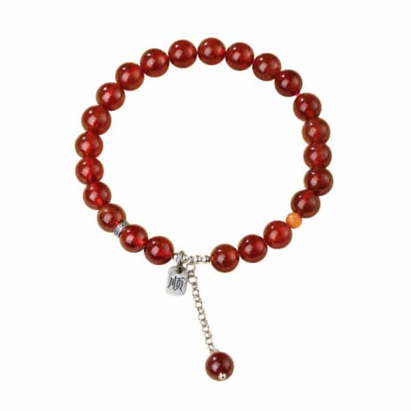 The Smooth Sail: Natural Garnet Good Luck Bracelet
