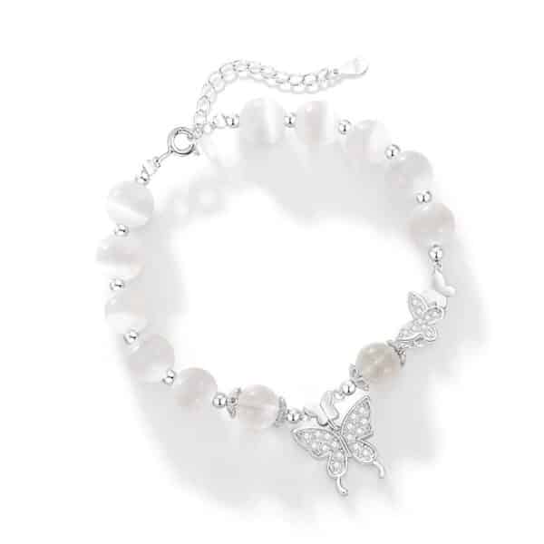 925 Sterling Silver Swallowtail Butterfly & Cat's Eye Bracelet