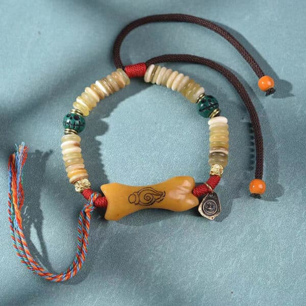 主图-5 The Grounding Guardian: Natural Sheep Horn Handstrung Bracelet