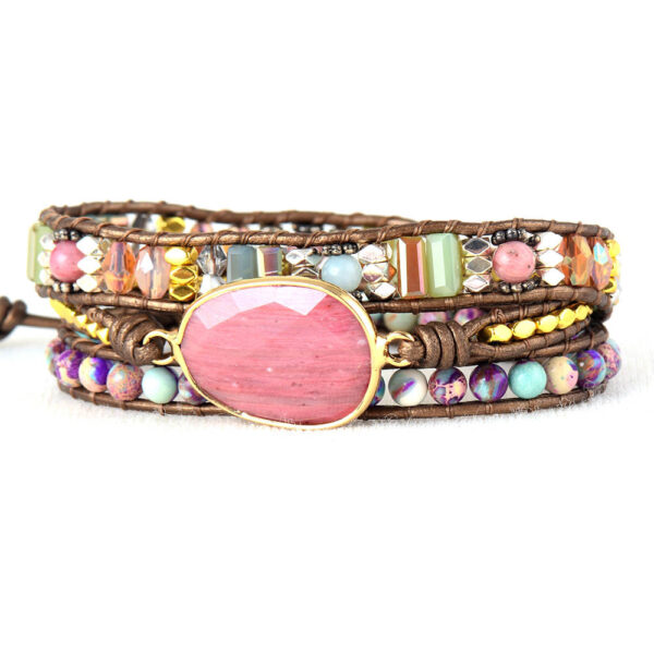 主图-5 Heartwarming Amulet: Natural Red Jadeite Wrapped Bracelet