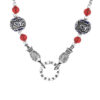 Double Koi Silver & Red Agate Necklace