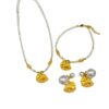 Yellow Enamel Rocking Horse & Swarovski Pearl Necklace