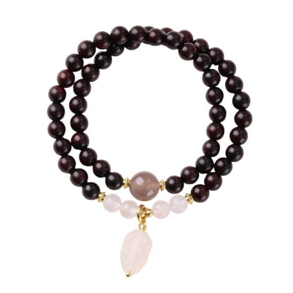 主图-6 Stylish Bracelet: Sandalwood and White Agate Bracelet