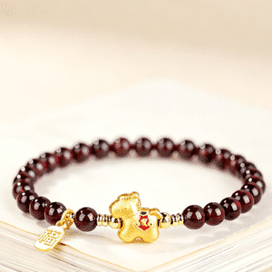 Natural Garnet Lucky Horse Fortune Bracelet