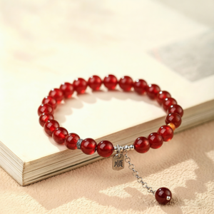 The Smooth Sail: Natural Garnet Good Luck Bracelet