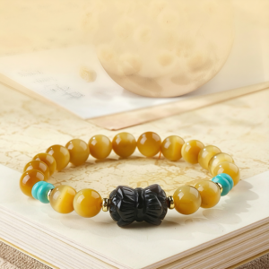 The Courage Spark: Natural Golden Tiger's Eye Beaded Bracelet