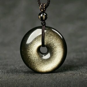 The Peace Keeper: Natural Golden Sheen Obsidian Lucky Pendant