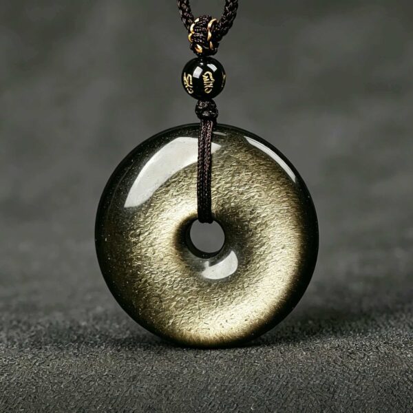 The Peace Keeper: Natural Golden Sheen Obsidian Lucky Pendant