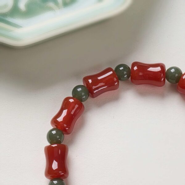 主图2 Steady Rise Bracelet: Bamboo-Shaped Red Agate Bracelet