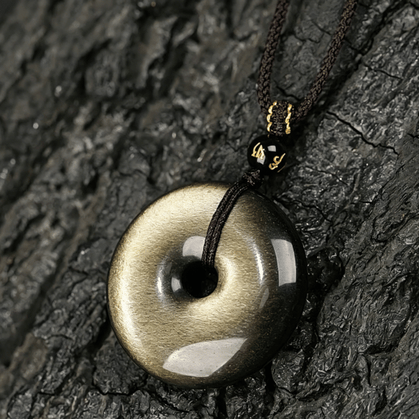 The Peace Keeper: Natural Golden Sheen Obsidian Lucky Pendant