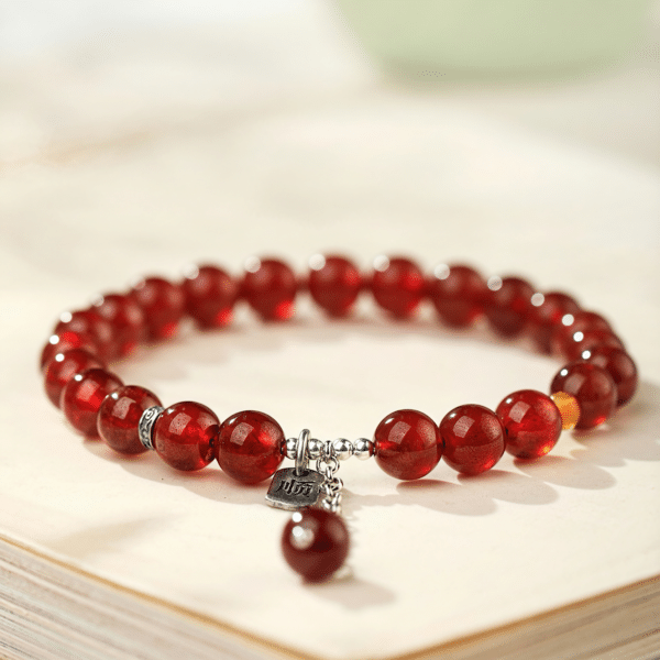 The Smooth Sail: Natural Garnet Good Luck Bracelet