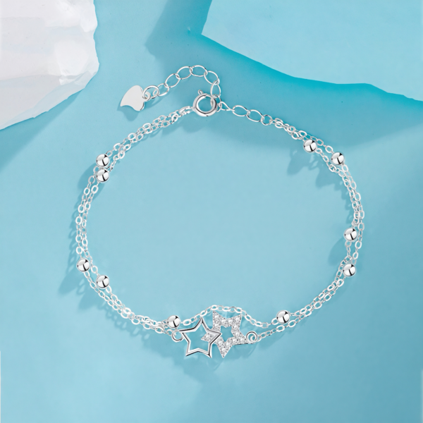 Starry Wish: 925 Sterling Silver Starry Sky Bracelet