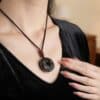 The Abundance Guardian: Natural Obsidian Double Pixiu Peace Buckle Pendant