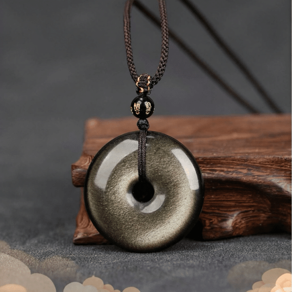 The Peace Keeper: Natural Golden Sheen Obsidian Lucky Pendant