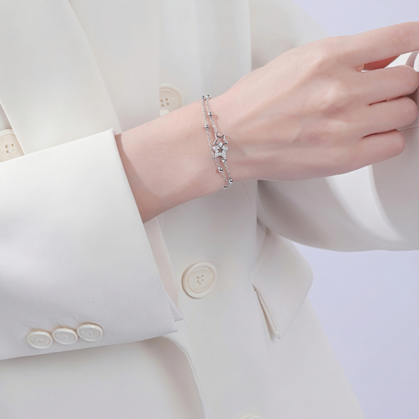 Starry Wish: 925 Sterling Silver Starry Sky Bracelet