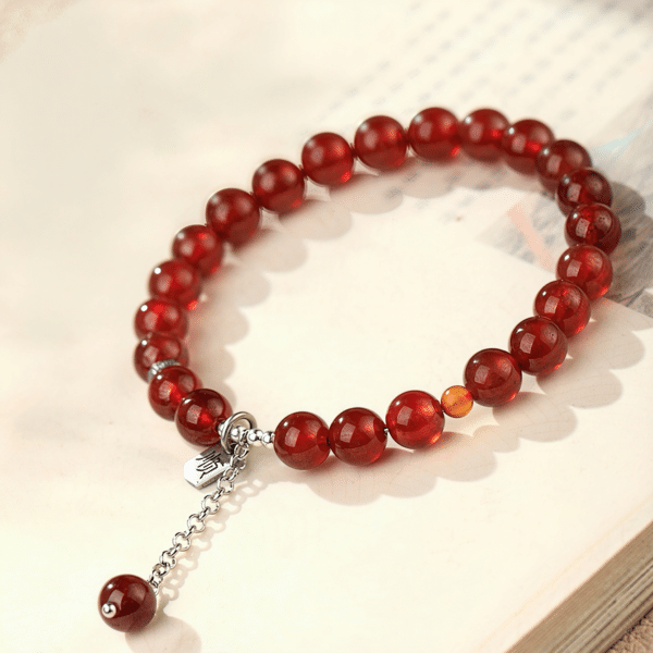 The Smooth Sail: Natural Garnet Good Luck Bracelet