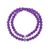 The Calm Bloom: Double Strand Natural Amethyst & Enamel Lotus Bracelet