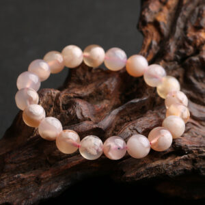 The Blossom of Dreams: Natural Sakura Agate Bracelet