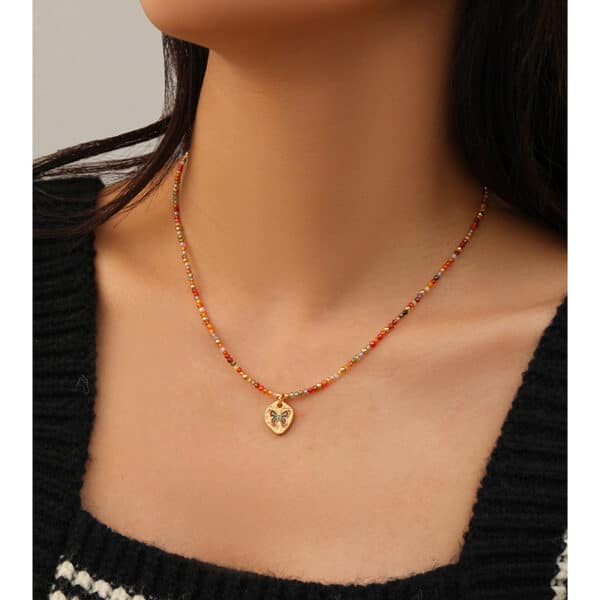 主图_02 Rainbow Butterfly Choker Necklace