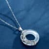 The Fortune Koi: Cat's Eye Crystal Peace Buckle 925 Sterling Silver Necklace