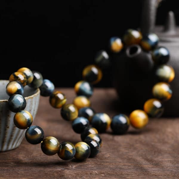 The Power Balance: Natural Golden & Blue Tiger’s Eye Bracelet