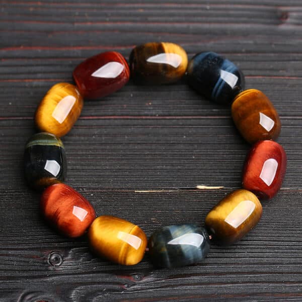 The Full Spectrum Power: Natural Multi-Color Tiger’s Eye Bracelet