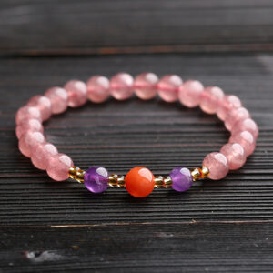 The Inner Glow: Ice Strawberry Quartz Love & Radiance Bracelet