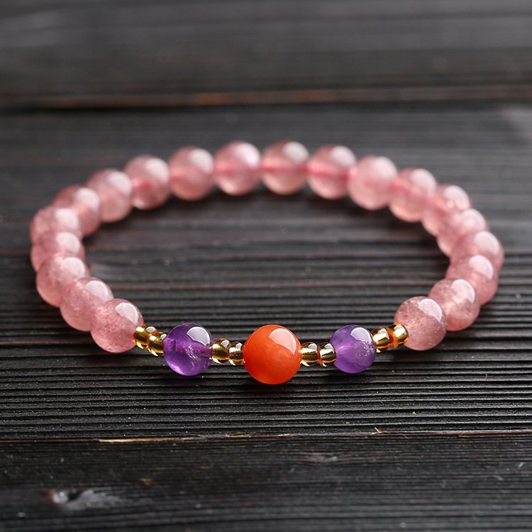 The Inner Glow: Ice Strawberry Quartz Love & Radiance Bracelet