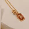 Eastern Luck Enamel Gold Clavicle Necklace