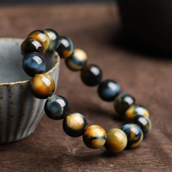 The Power Balance: Natural Golden & Blue Tiger’s Eye Bracelet