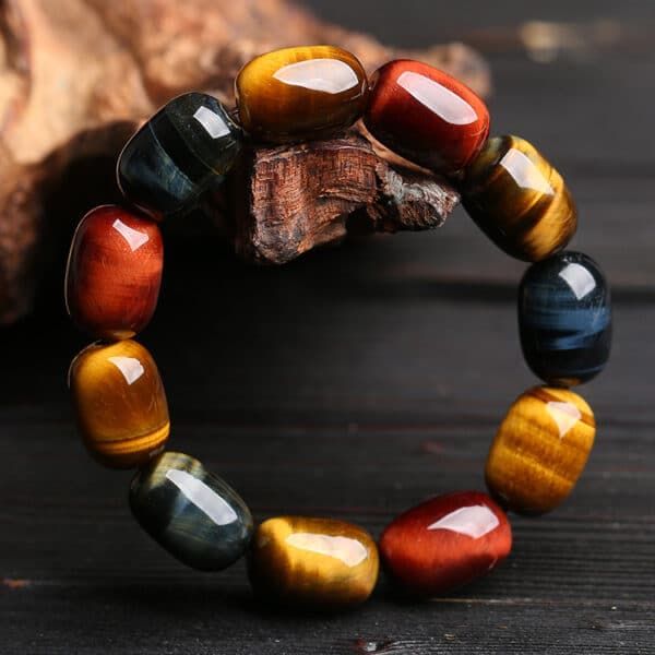 The Full Spectrum Power: Natural Multi-Color Tiger’s Eye Bracelet
