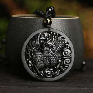 The Obsidian Guardian: Kylin Protection & Strength Pendant