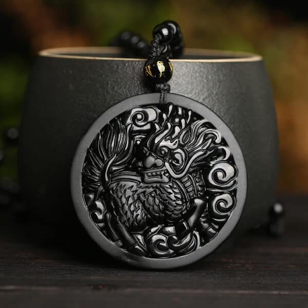 The Obsidian Guardian: Kylin Protection & Strength Pendant