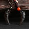 The Alpha Spirit: Natural Volcanic Obsidian Wolf Tooth Pendant